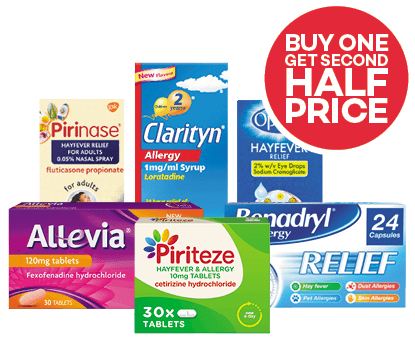 GROUP OF ALLERGY PRODUCT BUY ONE GET SECOND HALF PRICE